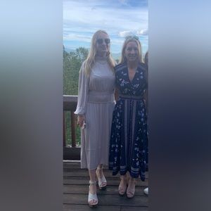 H&M Chiffon Dress Light Beige